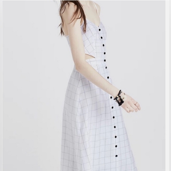 MADEWELL Windowpane Cutout Cami Mididress - Picture 2 of 12